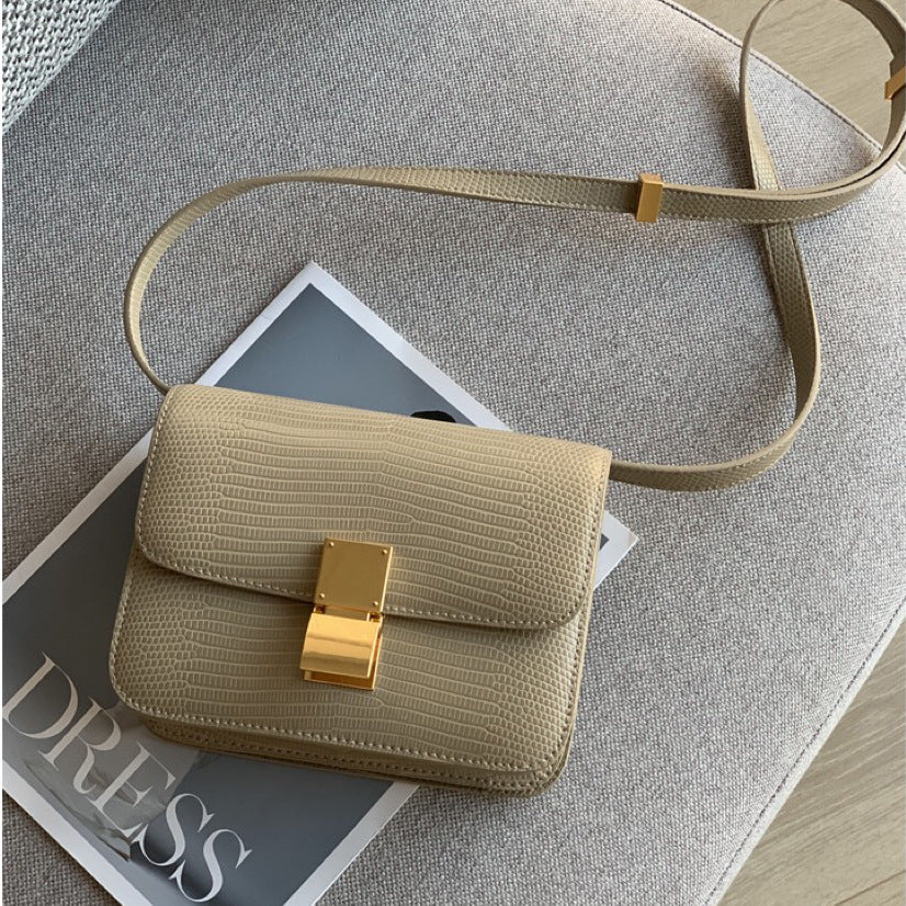 Women's Genuine Leather Lizard Pattern Stewardess Commuting Shoulder Bags