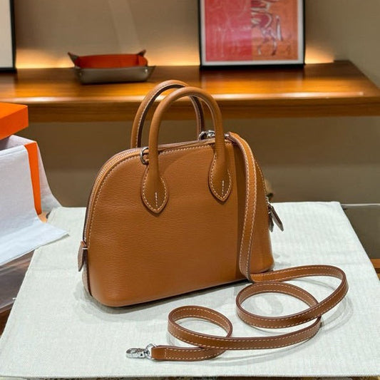 Women's Mini Sheepskin Shell Portable Bowling Leather Crossbody Bags
