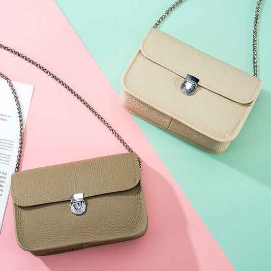 Women's Graceful Leather Horizontal Versatile Chain Bags