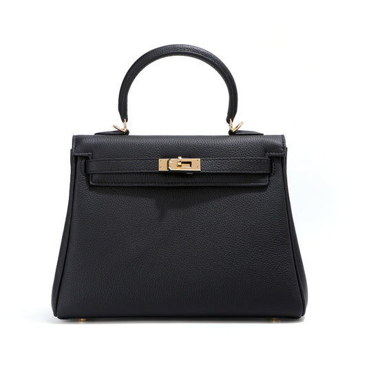 Women's High-grade First Layer Cowhide Kelly Underarm Shoulder Bags