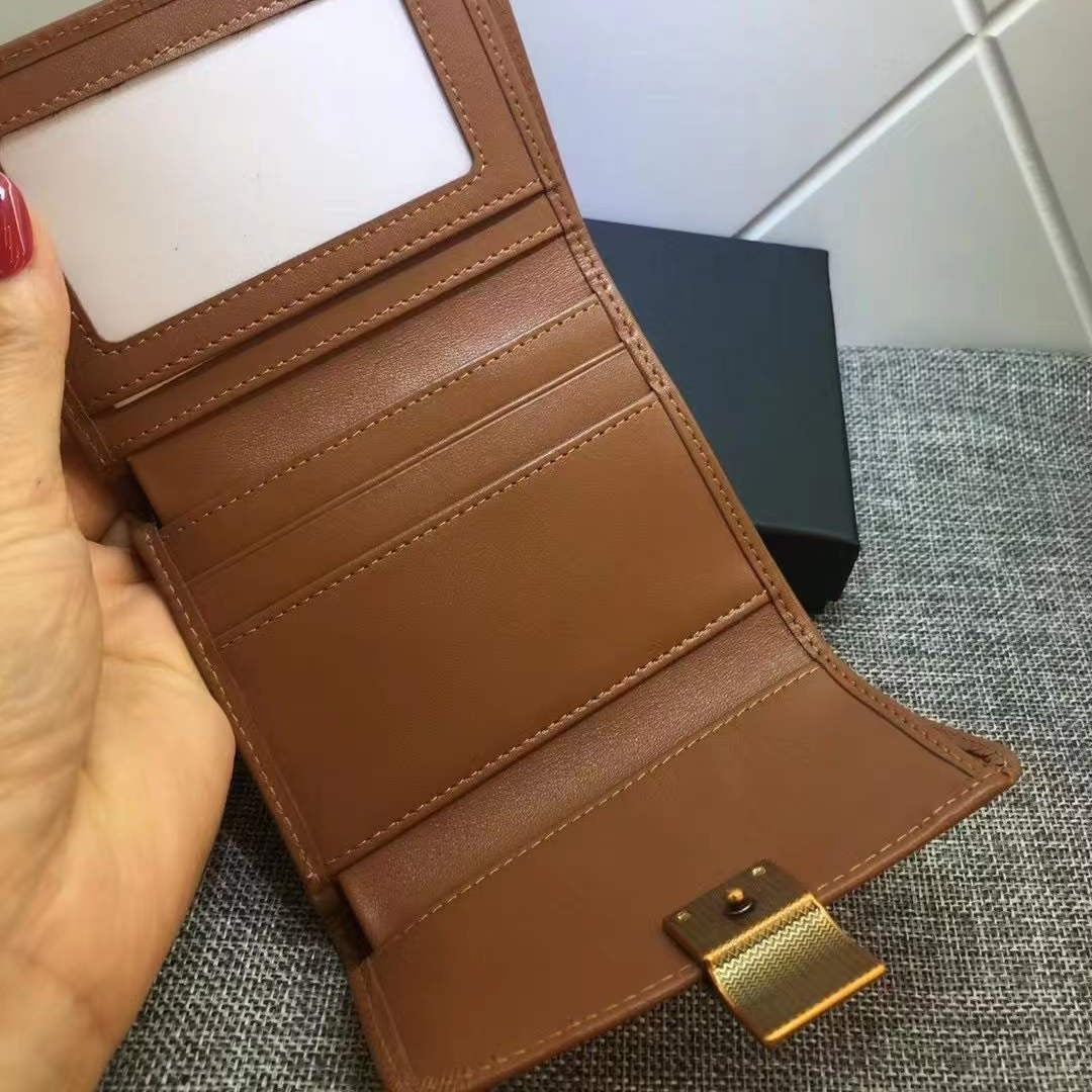 Fashion Korean Style Cowhide Three Fold Ladies Wallets