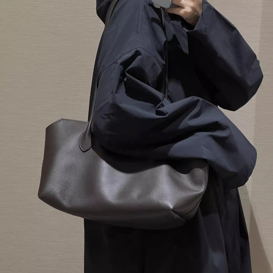 Genuine Leather Minimalist High-grade Sensor Large Shoulder Bags