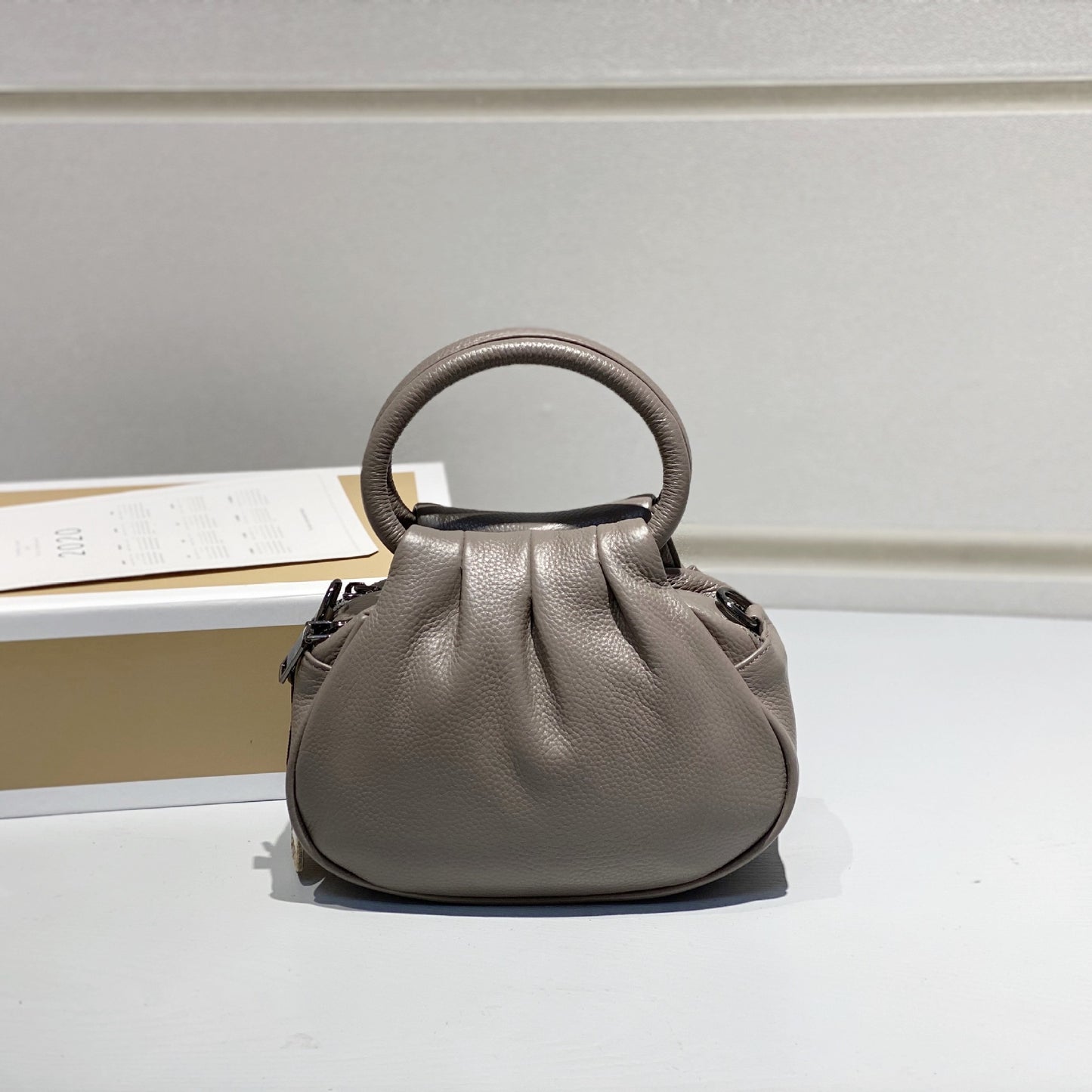 Women's Female First Layer Cowhide Leather Cloud Bags