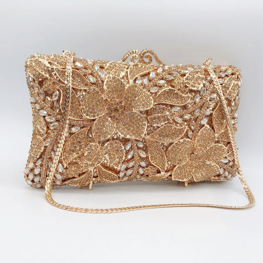 Women's Strictly Selected Flower Diamond Banquet Rhinestone Evening Bags
