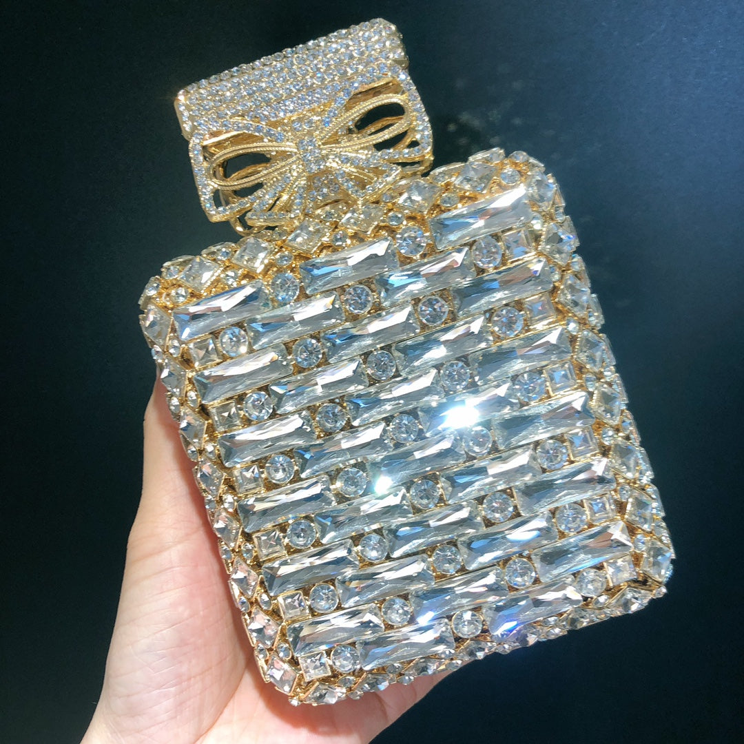 Perfume Bottle Diamond Clutch Banquet Crystal Evening Bags