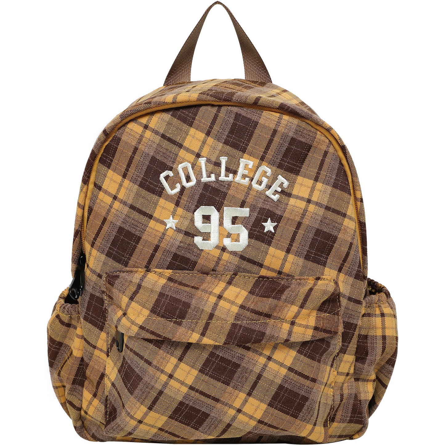 Women's Niche Retro Plaid Woolen Canvas Backpacks