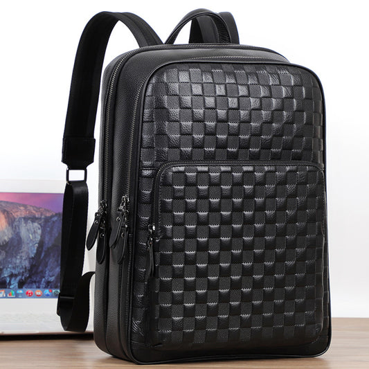 Men's Genuine Leather Fashion Large Capacity Inch Backpacks