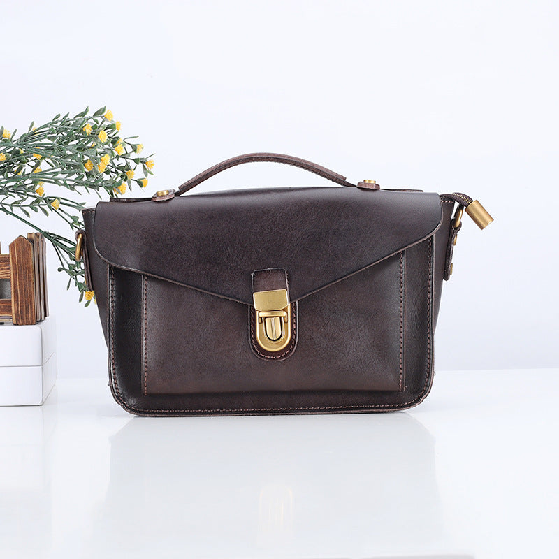Women's Fashion Simple First Layer Twist Crossbody Bags