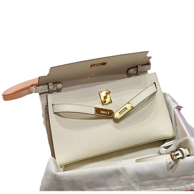 Women's Kelly Underarm Leather Goat Pattern Niche Shoulder Bags