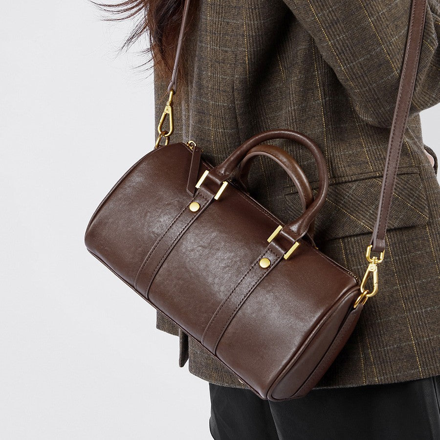 First Layer Cowhide Boston Advanced Retro Crossbody Bags