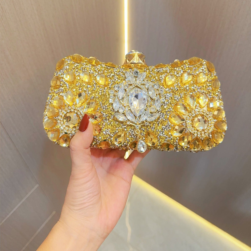 Women's Rhinestone Banquet Style Clutch Party Dinner Evening Bags