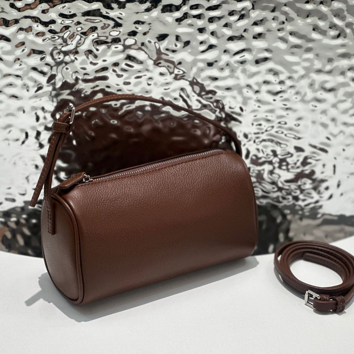 Women's Five Nine Pencil Box First Layer Cowhide High-grade Crossbody Bags