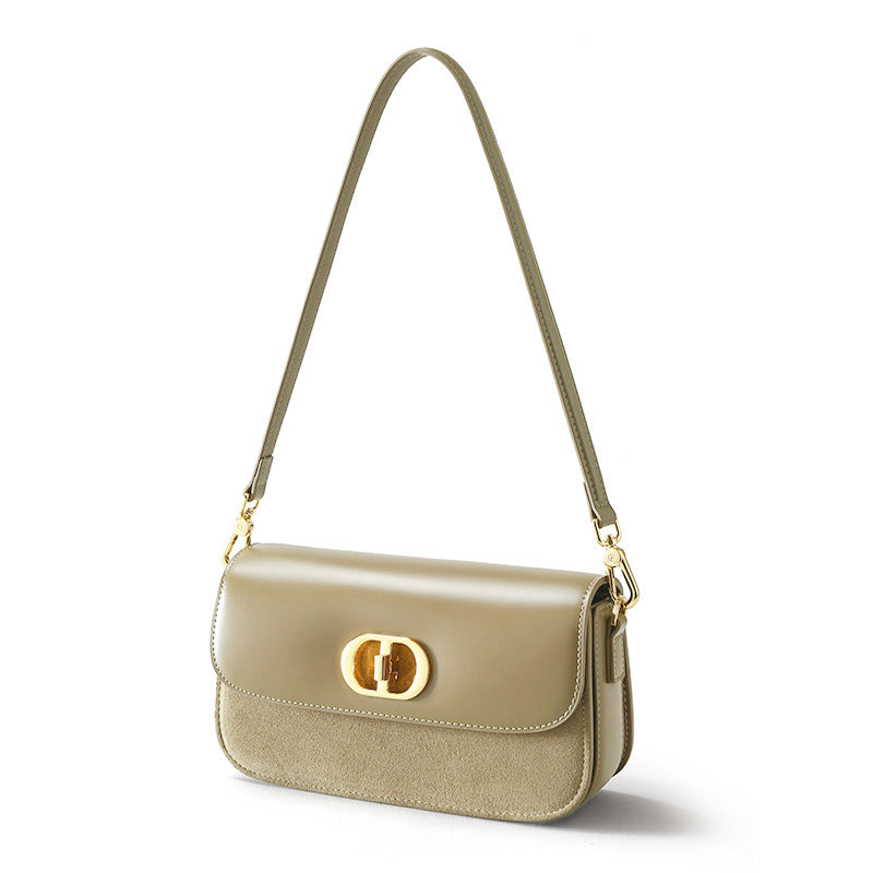 Women's Retro Light Frosted Cow Leather Underarm Shoulder Bags