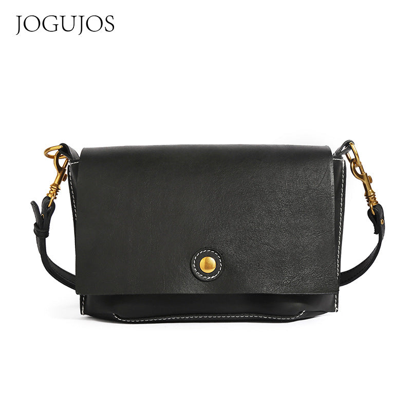 Women's Retro Fashion Flip Top Layer Leather Shoulder Bags