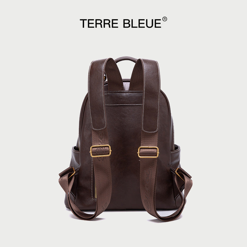 Women's Large Capacity Soft Leather Commuter Fashion Backpacks