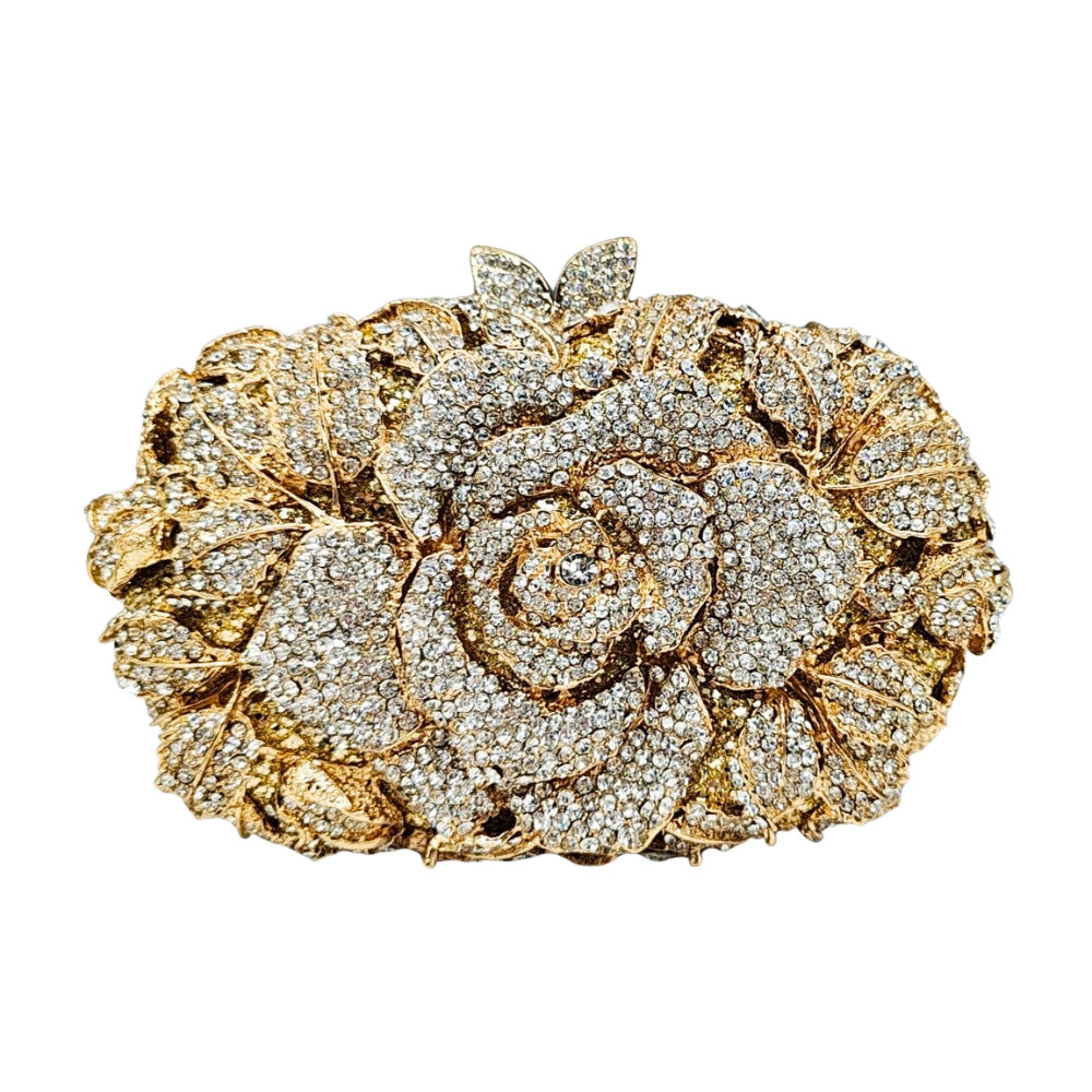 Women's One Flower Hollow Jeweled Dinner Crystal Handbags