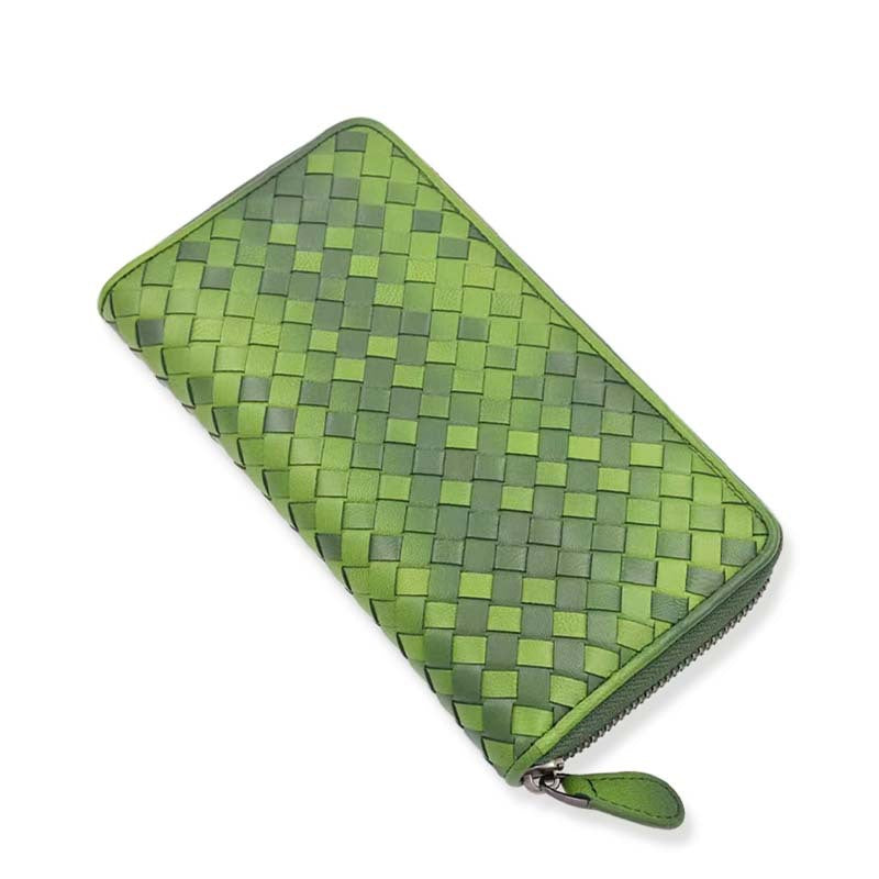 Women's & Men's & Long Genuine Leather Sheepskin Hand-woven Ladies Wallets