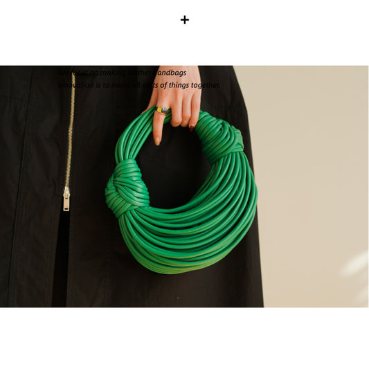 Hand-woven Bends Hitches Design Knotted Pulled Handbags