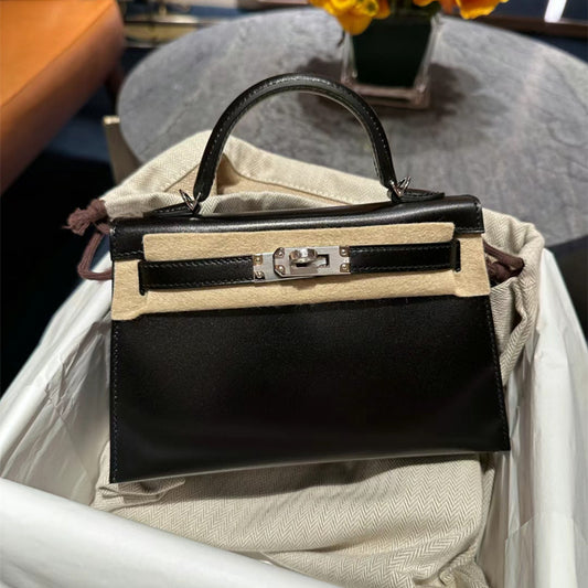Glossy Cowhide Second Generation Kelly Genuine Shoulder Bags
