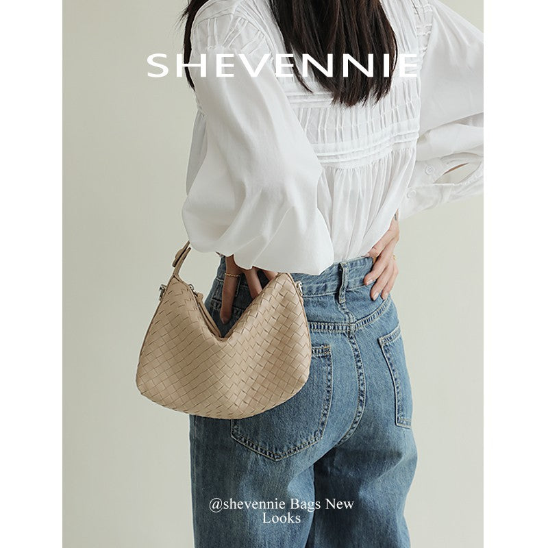 Women's Cowhide Rhombus Dumpling Hand Versatile Handbags