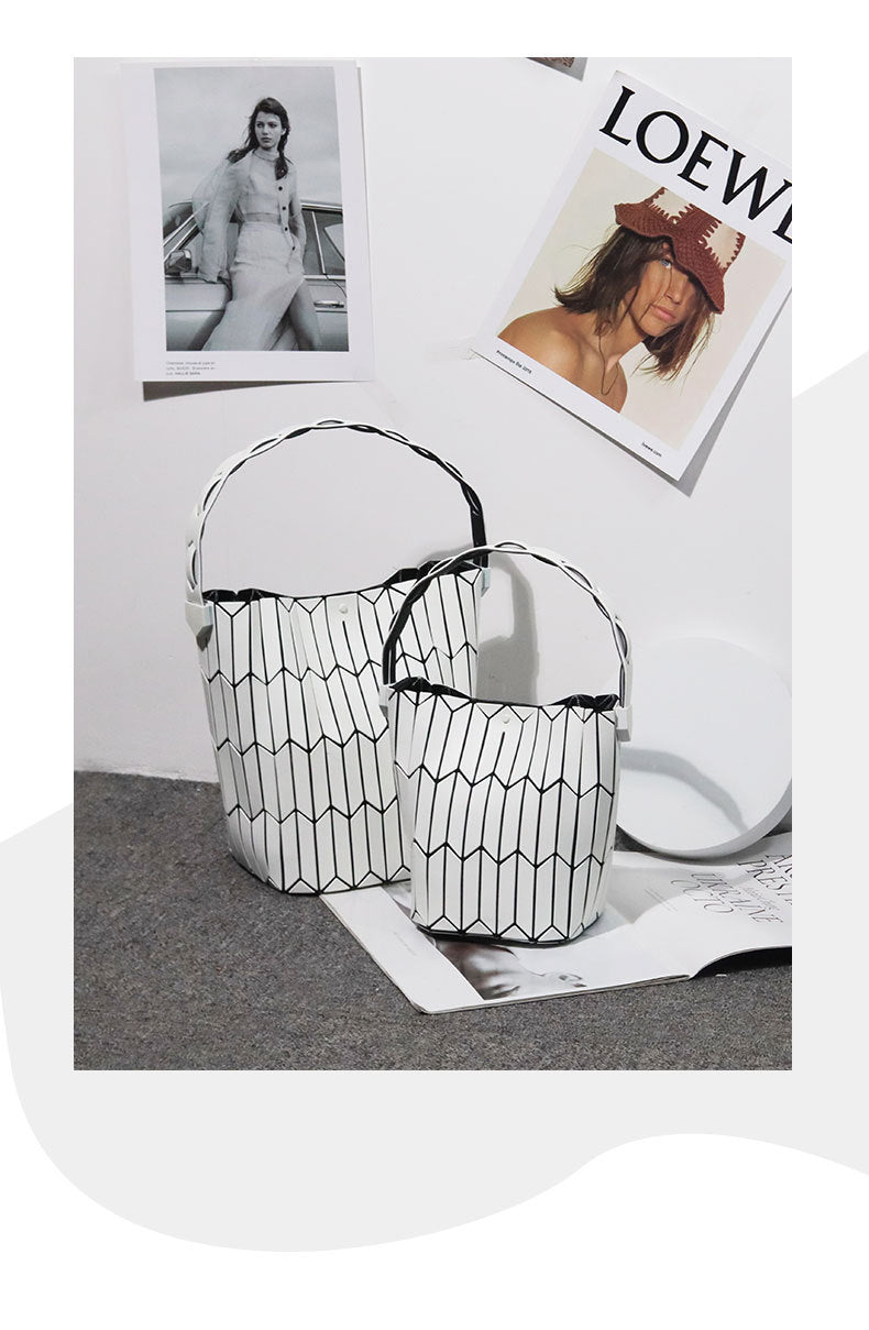 Women's Vegetable Basket Color Matching Geometric Personalized Minority Handbags