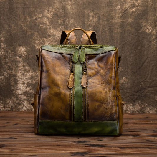 First Layer Cowhide Texture Fashion Color Backpacks