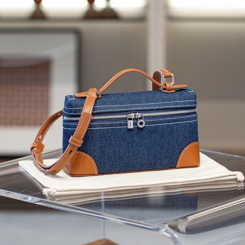 Women's Leather Pattern Lunch Box Mini Handbags