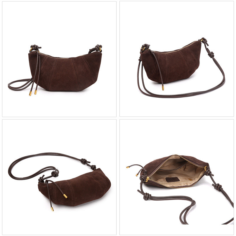 Women's Genuine Leather Vintage Matte Cowhide Dumpling Crossbody Bags