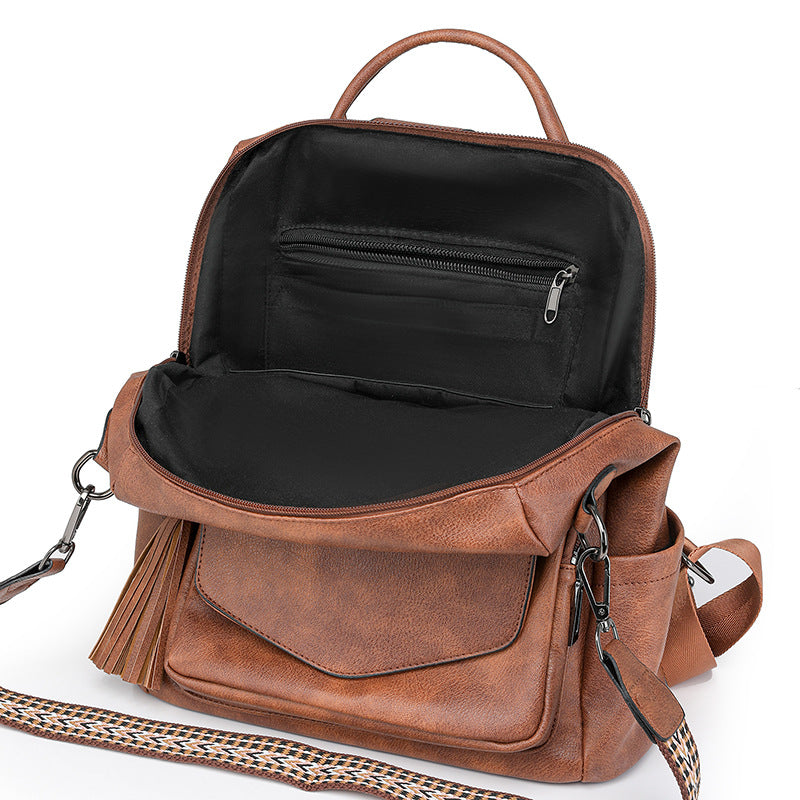 Women's Retro Easy Matching High-grade Two Colors Backpacks