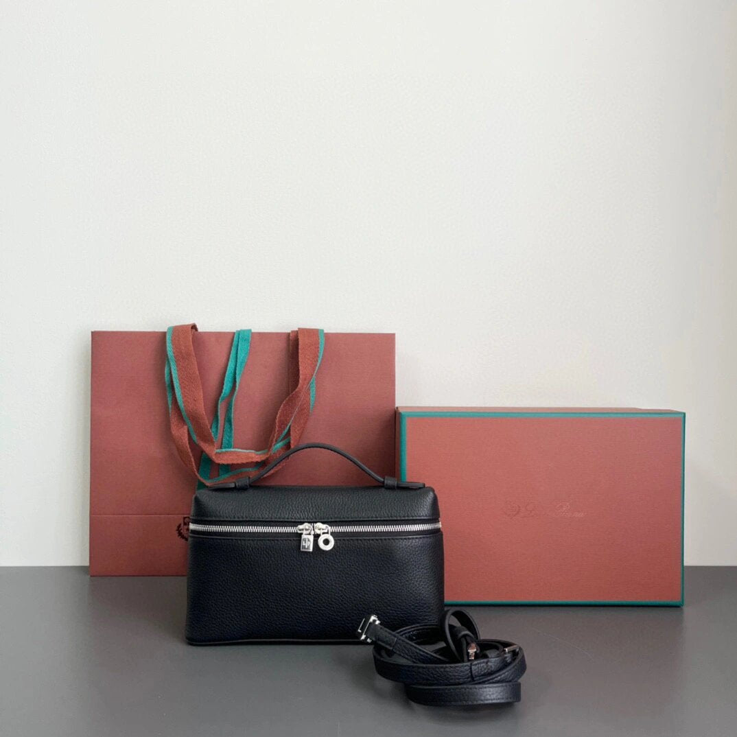 Women's Genuine Leather Graceful Lunch Box Litchi Crossbody Bags