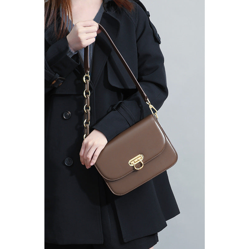 Women's Summer Genuine Leather Underarm Chain Fashion Crossbody Bags