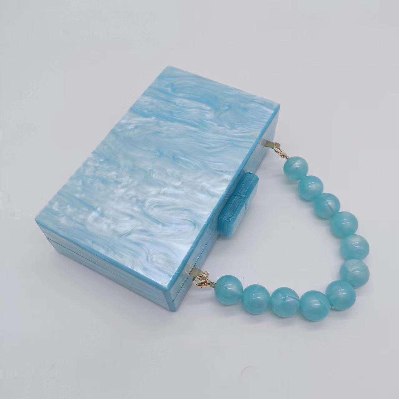 Women's Pearlescent Acrylic Beaded Wrist Hand-held Wedding Evening Bags
