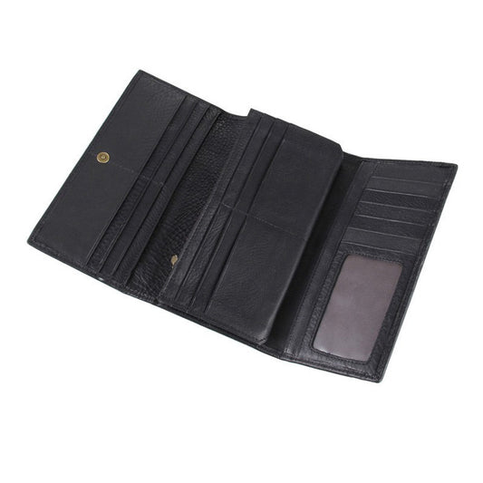 Vintage Long Genuine Leather First Layer Cowhide Men's Wallets