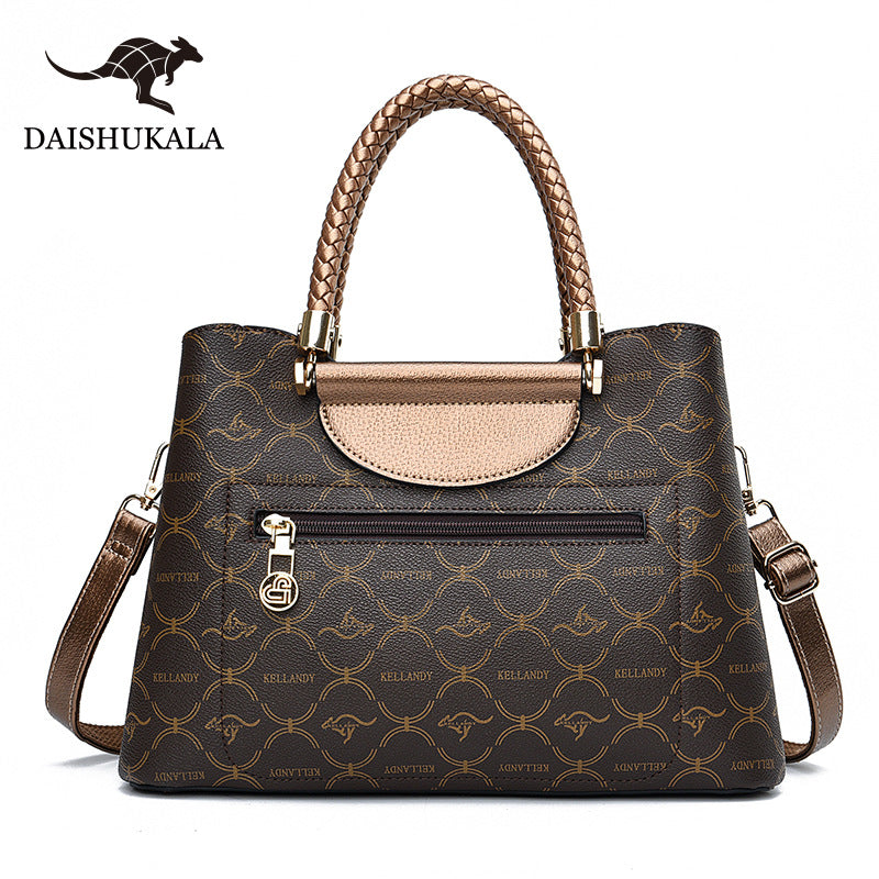 Women's Korean Style Fashion Vintage Printed Mother Handbags