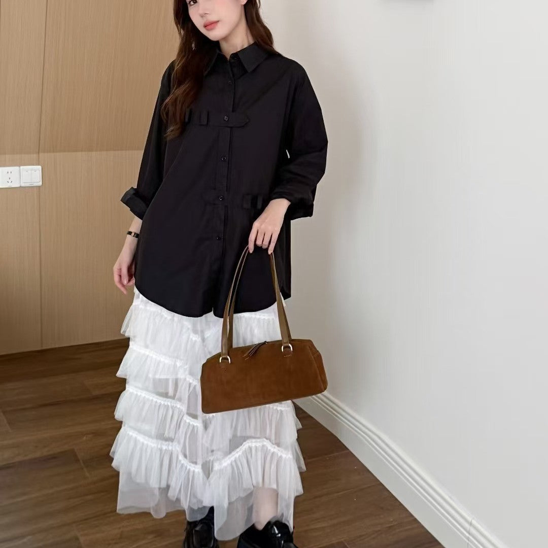 Leather Portable French Boston Bowling Large Bags