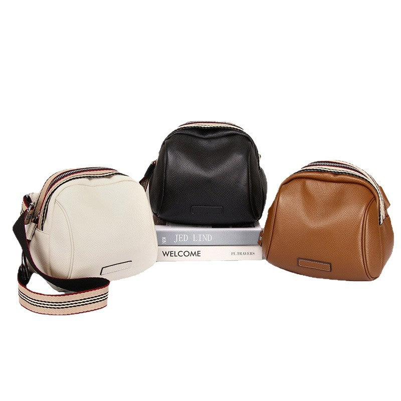 Women's Solid Color Fashionable Large Capacity Soft Shoulder Bags