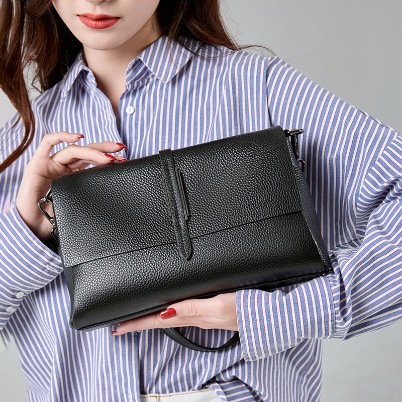Women's Fashion Cattlehide Leather Genuine Retro Temperament Crossbody Bags