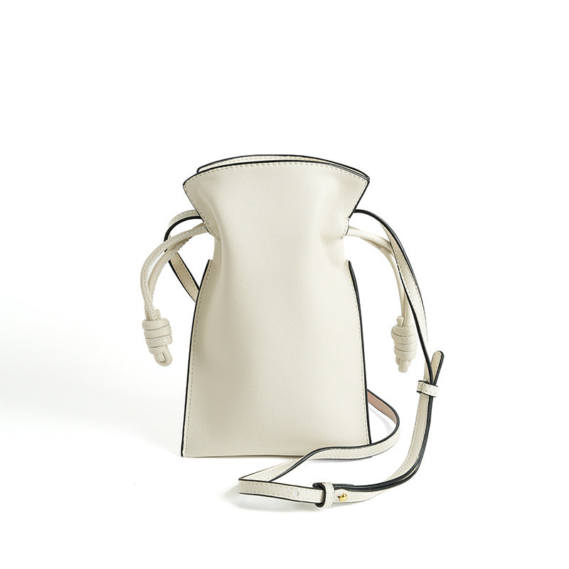 Graceful Women's Pleated Lucky Drawstring Mobile Crossbody Bags