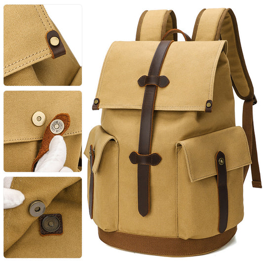 Canvas Retro City Book Portable Lightweight Backpacks