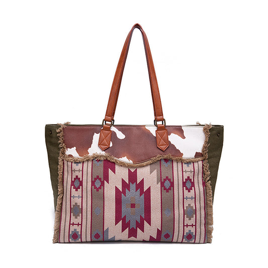 Women's Bohemian Canvas Cotton Linen Hand Holding One Shoulder Bags