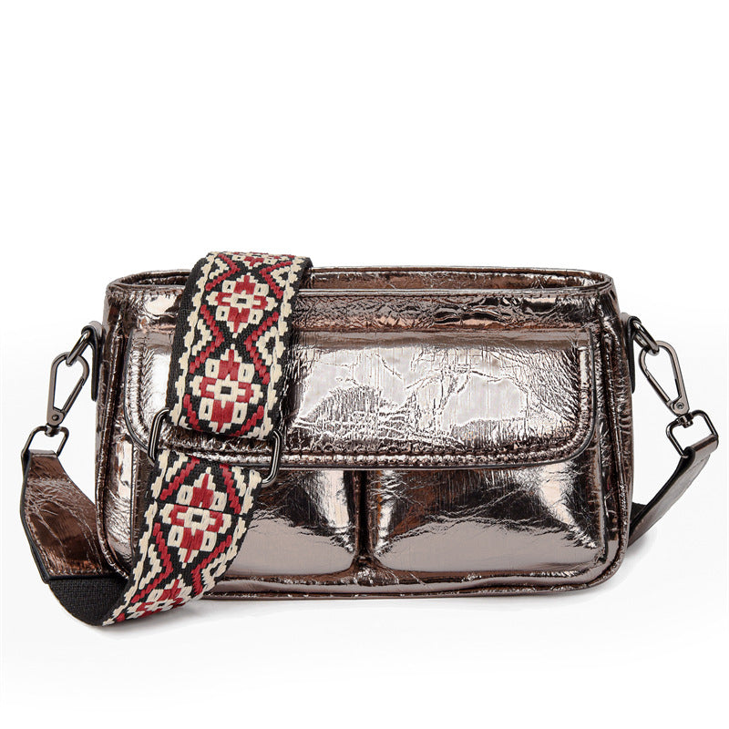 Women's Genuine Leather Burst Crack Cowhide Fashion Crossbody Bags