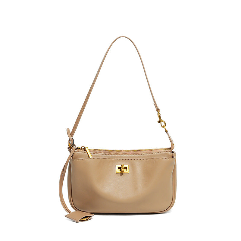 Niche Portable Baguette High-grade Leather Kelly Armpit Bags