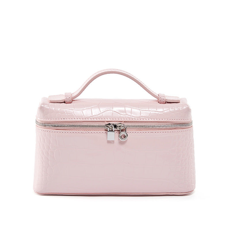 Women's Cowhide Crocodile Pattern Lunch Box High-grade Bags