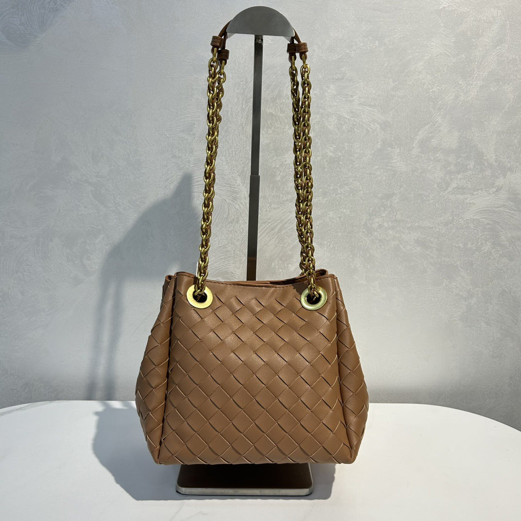 Women's Parachute Handmade Genuine Leather Woven Shoulder Bags