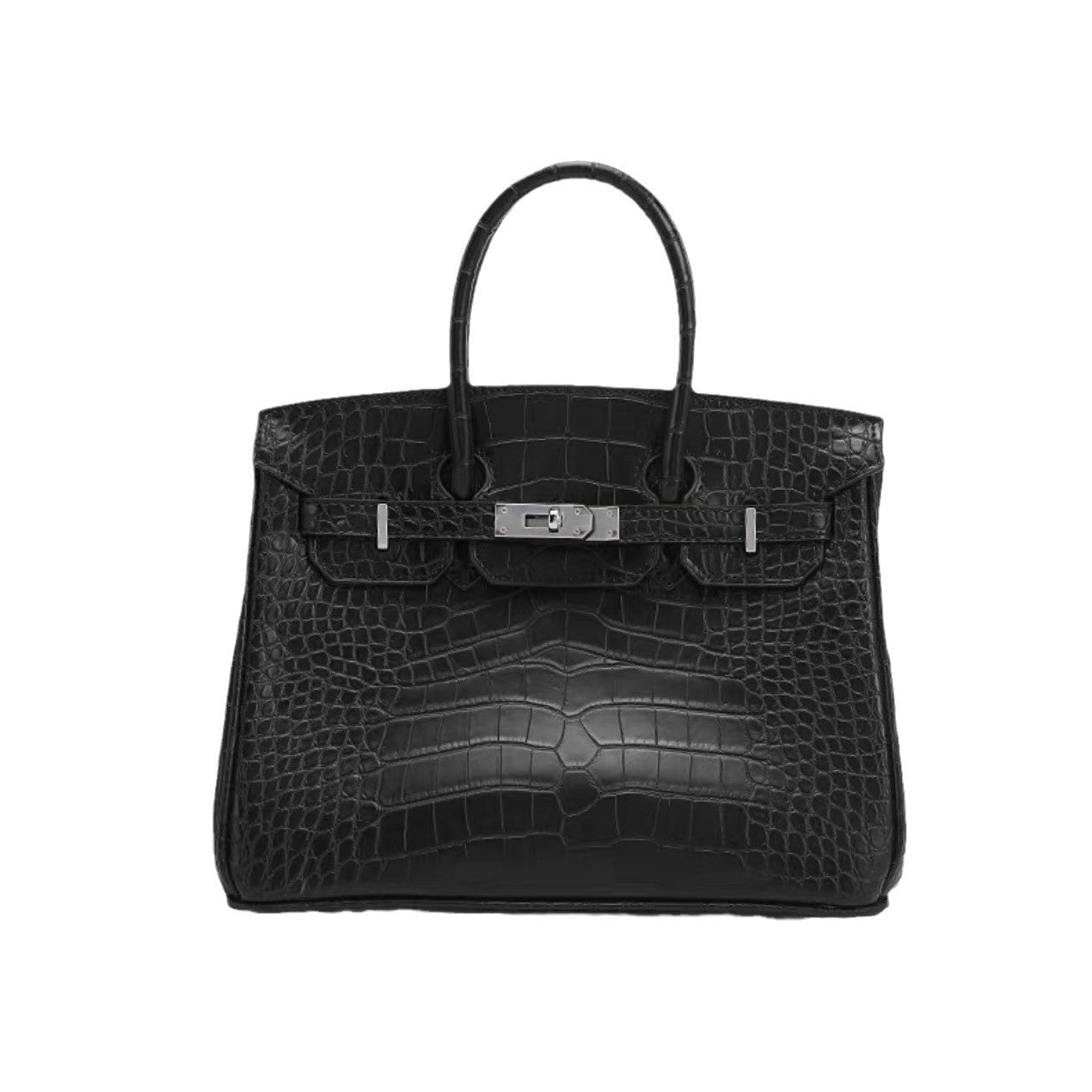 Women's Seam Platinum Crocodile Pattern Du Ke Pu Motorcycle Handbags