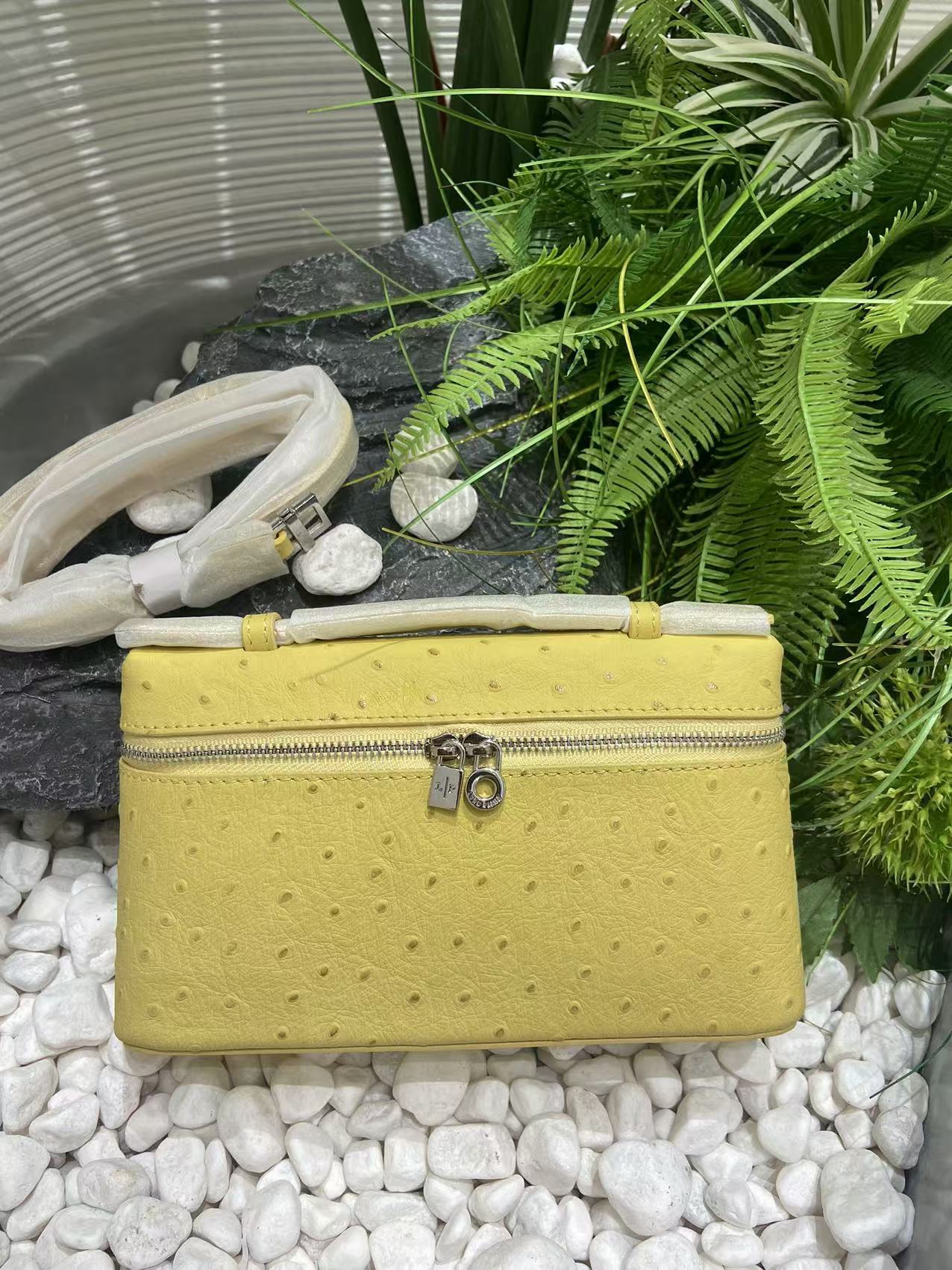 Women's Box Genuine Leather Autumn Ostrich Grain Bags