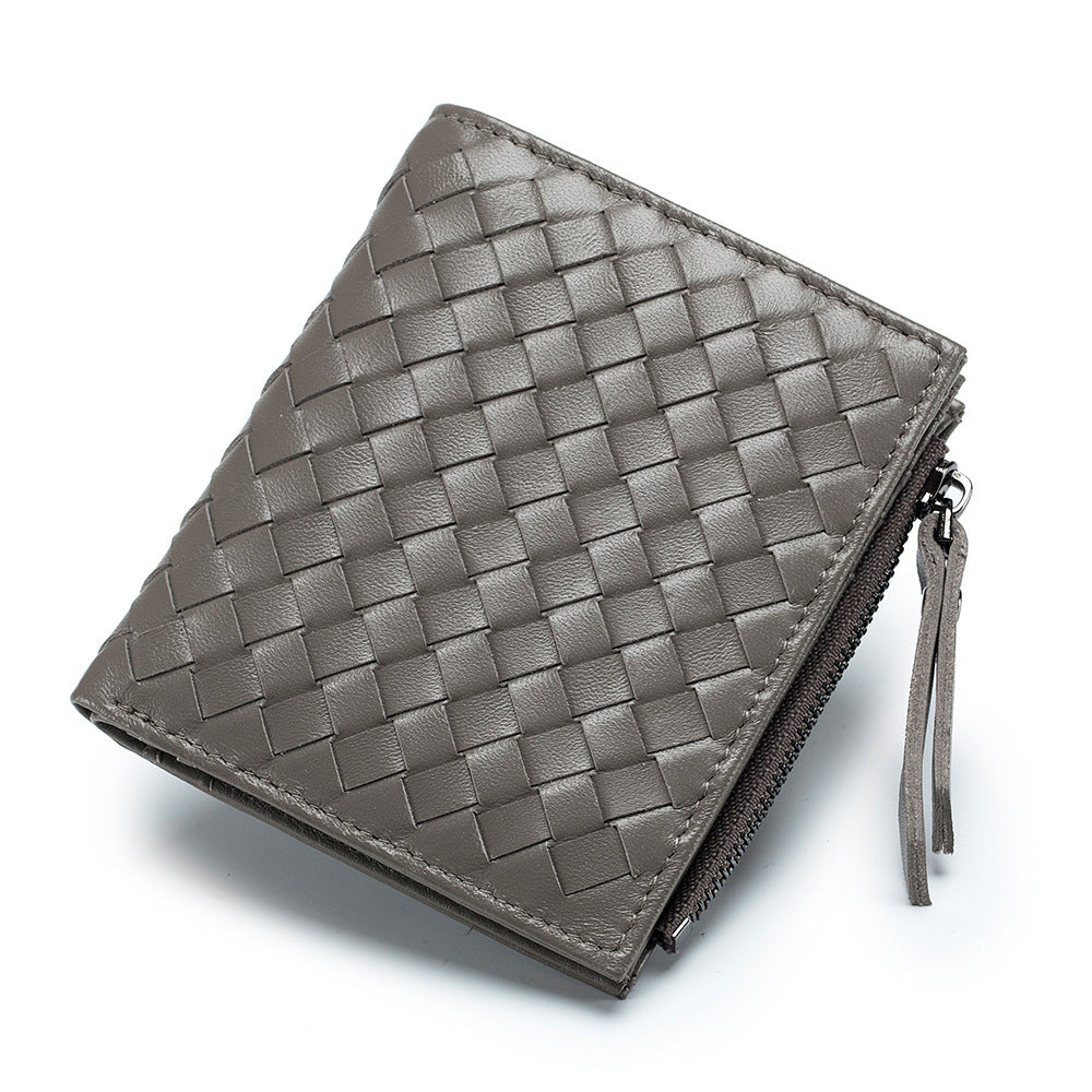 Men's Short Woven Large Capacity Fashion Zipper Men's Wallets