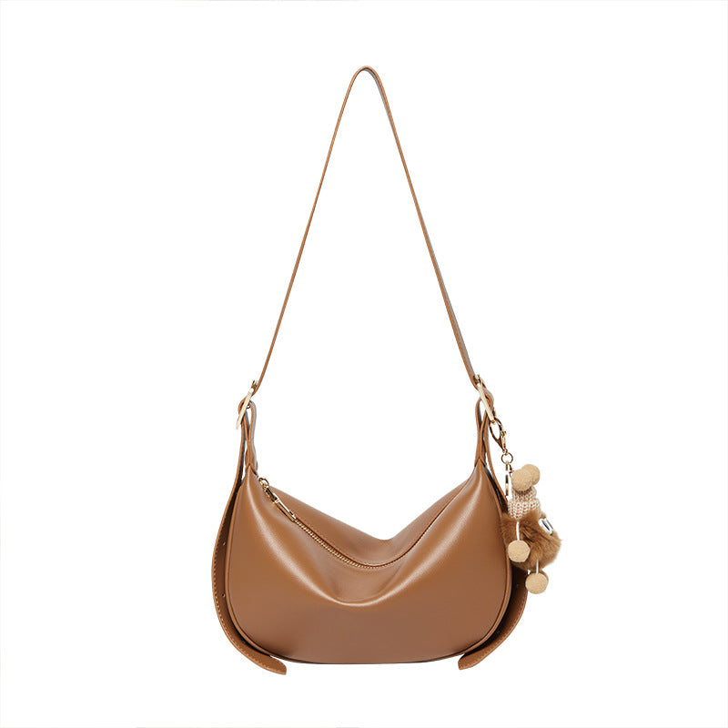 Women's Summer Dumpling Genuine Leather Underarm Large Shoulder Bags