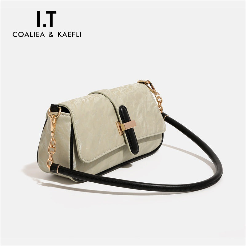 Creative Slouchy Baguette Advanced Texture Niche Shoulder Bags