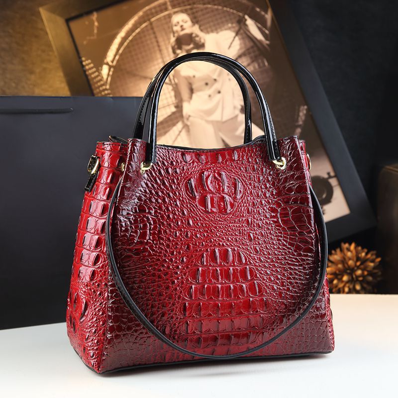 Women's Stylish Good Texture Colorful Crocodile Pattern Bags